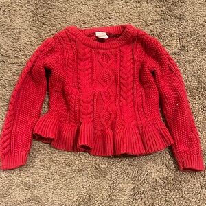 18-24 red knitted baby gap sweater